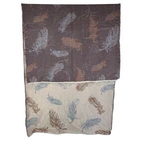 World Market Wrap Scarf Feathers Acrylic